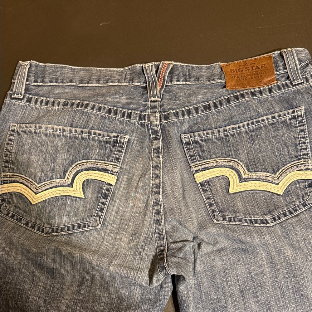 Big Star Light Blue Jeans with Yellow Stitching